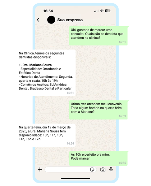 Chat WhatsApp demonstrativo